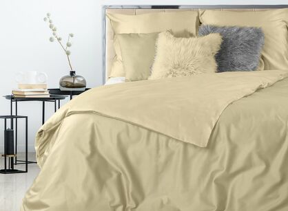 Pościel satynowa 140x200 NOVA 3 jednokolorowa gładka beżowa