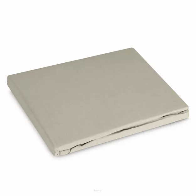 Prześcieradło z bawełny renforce z gumką 160x200 beżowe BASIC