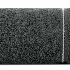 Ręcznik bawełniany 30x50 EMINA grafitowy ze stebnowaną bordiurą