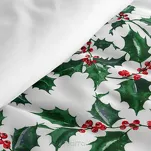 Pościel świąteczna 220x200 TORI biała zielona z motywem ostrokrzewu z mikrowłókna - 6