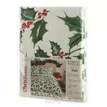 Pościel świąteczna 220x200 TORI biała zielona z motywem ostrokrzewu z mikrowłókna - 2