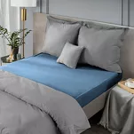 Prześcieradło z satyny bawełnianej z gumką NOVA 3 granatowe 160x200 - 9