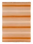 Koc bawełniany 150x200 2144-3 pomarańczowy pasy w zygzaki z frędzlami - 4