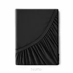 Prześcieradło z bawełny jersey 3 z gumką czarne 180x200 - 4