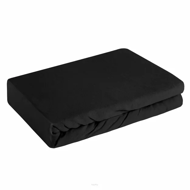 Prześcieradło z bawełny jersey 3 z gumką czarne 180x200