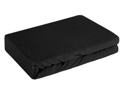 Prześcieradło z bawełny jersey 3 z gumką czarne 180x200