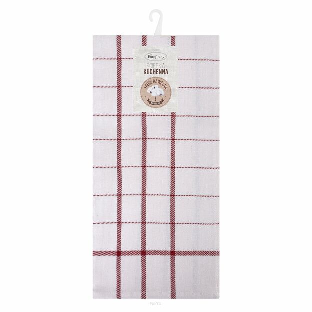Ścierka kuchenna 50x70 CHECK czerwona w kratkę z bawełny