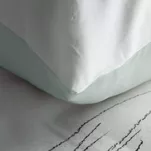 Pościel z makosatyny 160x200 FLAVIA Eva Minge biała czarna wzór kwiatowy Premium - 3