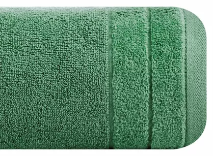 Ręcznik bawełniany 30x50 DAMLA zielony gładki z subtelną bordiurą