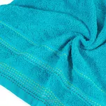 Ręcznik 70x140 POLA turkusowy z kolorową bordiurą zakończoną stebnowaniem 500 g/m2 - 2