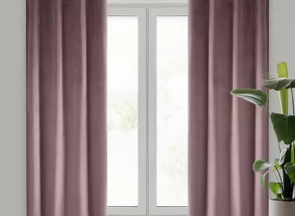 Zasłona na przelotkach 140x250 PIERRE welwetowa pudrowa jednokolorowa