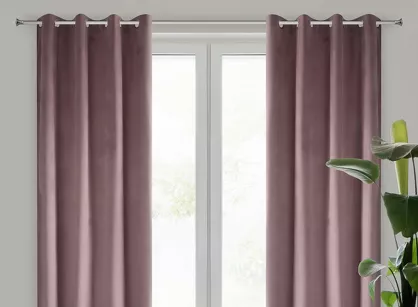 Zasłona na przelotkach 140x250 PIERRE welwetowa pudrowa jednokolorowa