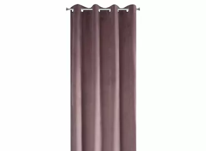 Zasłona gotowa na przelotkach 140x250 PIERRE welwetowa pudrowa jednokolorowa