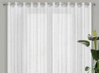 Firana na przelotkach 300x250 AMANDA biała z pajęczej siateczki