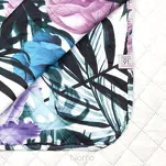 Narzuta pikowana 200x220 MALIBU biała z nadrukiem ciemno zielonych egzotycznych liści Design 91 - 6