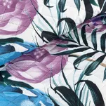 Narzuta pikowana 200x220 MALIBU biała z nadrukiem ciemno zielonych egzotycznych liści Design 91 - 7