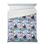 Narzuta pikowana 200x220 MALIBU biała z nadrukiem ciemno zielonych egzotycznych liści Design 91 - 4