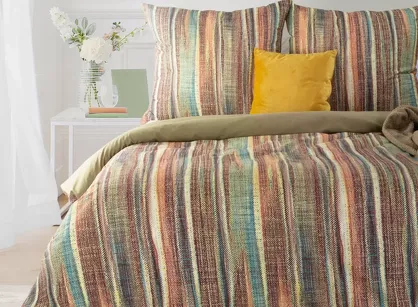 Pościel bawełniana 220x200 ADA 3 kolorowa w pasy