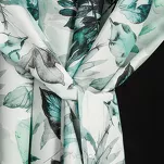 Zasłona na taras 155x200 GARDEN 2 w tunelu biała z stalowym wzorem kwiatowym wodoodporna - 8