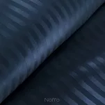 Pościel satynowa 140x200 VERA jednokolorowa gładka granatowa w prążki - 6