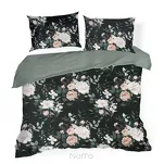 Pościel bawełniana 160x200 ROSITA 1 czarna szałwiowa z wzorem róż z kolekcji Classic - 3
