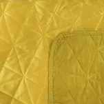 Narzuta welwetowa 200x220 LUIZ 3 musztardowa pikowana w geometryczny wzór - 3
