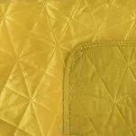 Narzuta welwetowa 200x220 LUIZ 3 musztardowa pikowana w geometryczny wzór - 3