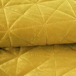 Narzuta welwetowa 200x220 LUIZ 3 musztardowa pikowana w geometryczny wzór - 4