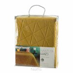 Narzuta welwetowa 200x220 LUIZ 3 musztardowa pikowana w geometryczny wzór - 6