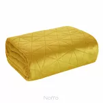 Narzuta welwetowa 200x220 LUIZ 3 musztardowa pikowana w geometryczny wzór - 5