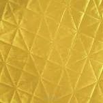 Narzuta welwetowa 200x220 LUIZ 3 musztardowa pikowana w geometryczny wzór - 4