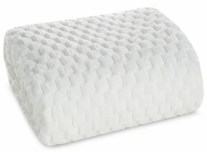 Koc 170x210 CINDY 6 biały puszysty w drobny wzór Design 91