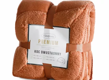 Koc jednokolorowy 200x220 TEDY ceglany imitujący buklę