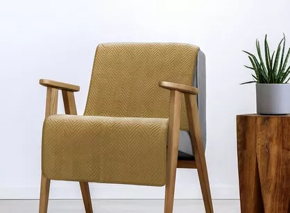 Narzuta na fotel welwetowa 70x160 SOFIA miodowa pikowana w gęstą jodełkę