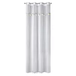 Firana na przelotkach 140x250 KIDS 1 biała z etaminy zdobiona taśmą dekoracyjną w wiszące słoniki - 6