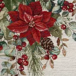 Obrus świąteczny 140x180 4153 gobelinowy z szenili naturalny zielony świąteczny wzór - 2