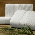 Ręcznik 50x90 JESSI biały z fakturą krateczki i gładką welurową bordiurą 500 g/m2 - 4