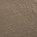 Narzuta jednokolorowa 220x240 LEN 4 brązowa pikowana w ornamentowy wzór imitująca len - 2