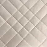 Narzuta welwetowa 170x210 RIA 6 kremowa przeszywana grubą nicią zdobiona wzorem geometrycznym - 4