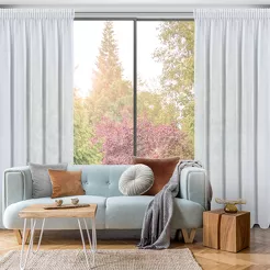 Firana na taśmie 135x270 ARLETA biała z szyfonu z delikatnym połyskiem