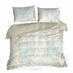 Pościel z satyny 160x200 PREMIUM 23 beżowa z wzorem miętowych liści palm z kolekcji Premium - 4