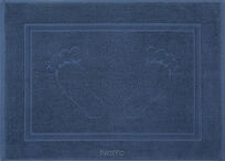 Dywanik bawełniany 50x70 SAMMY granatowy jednokolorowy z wzorem stóp - 2