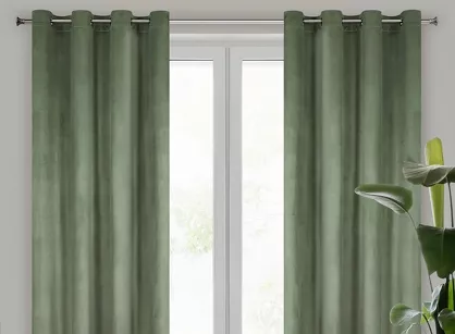 Zasłona na przelotkach 140x250 ROSA welwetowa oliwkowa Design 91