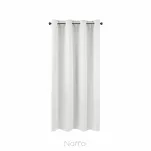 Zasłona gotowa na przelotkach 140x175 LOGAN zaciemniająca biała jednokolorowa z półmatowej tkaniny - 7