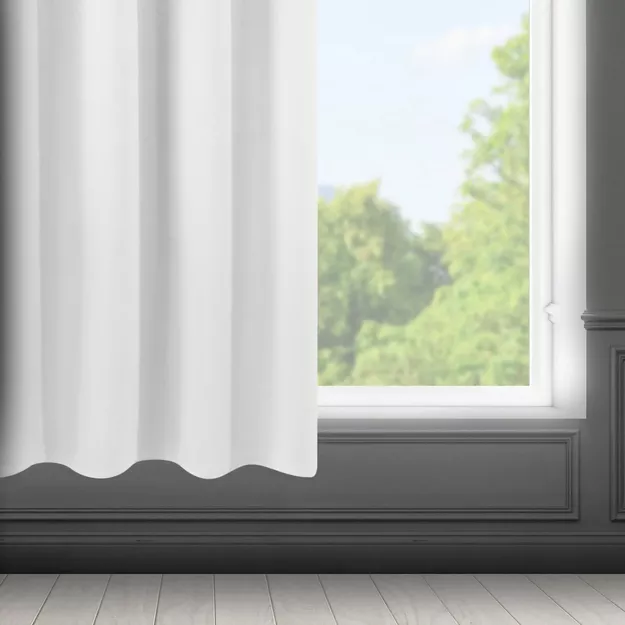 Zasłona na przelotkach 140x175 LOGAN zaciemniająca biała jednokolorowa z półmatowej tkaniny