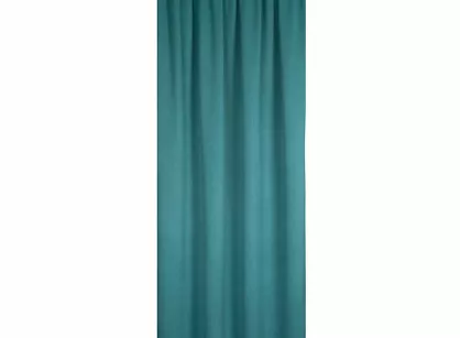 Zasłona gotowa na taśmie 130x300 CARLO zaciemniająca typu blackout ciemny turkus z tkaniny strukturalnej