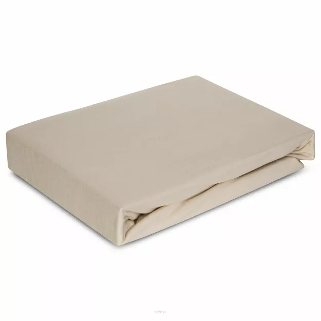 Prześcieradło z bawełny jersey 4 z elastanem z gumką beżowe 240x220