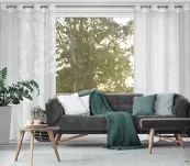 Firana na przelotkach 140x250 ANNA biała gładka o strukturze deszczyku - 8