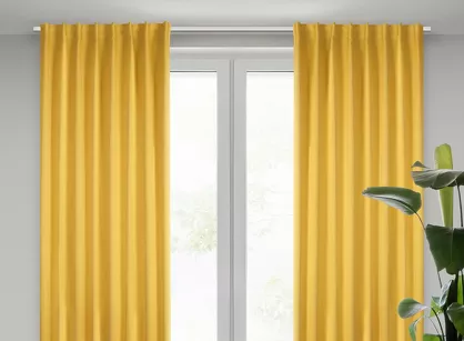 Zasłona na taśmie flex 140x300 MILAN zaciemniająca jednokolorowa musztardowa