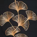 Pościel z makosatyny 160x200 VICTORI 10 czarna ze złotym nadrukiem liści miłorzębu Limited Collection - 5